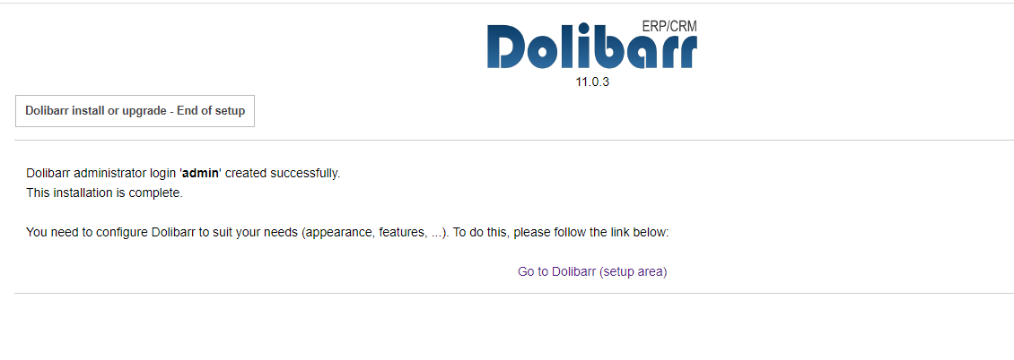 Dolibarr Config Finish