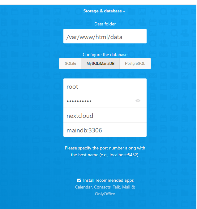 Nextcloud DB Selection