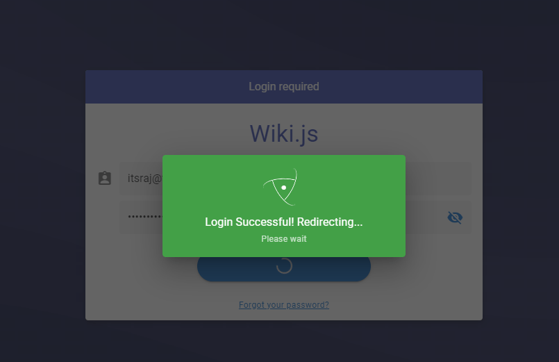 Wiki.js Login Redirect