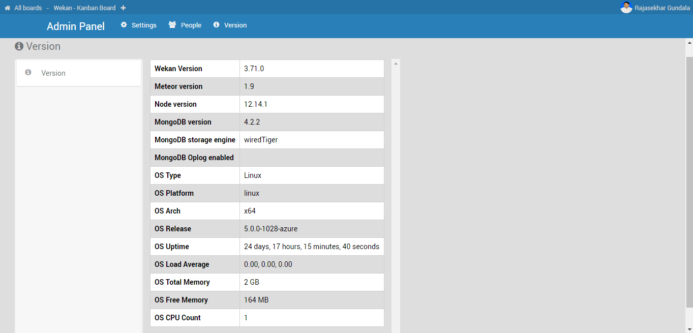 Wekan Admin Panel